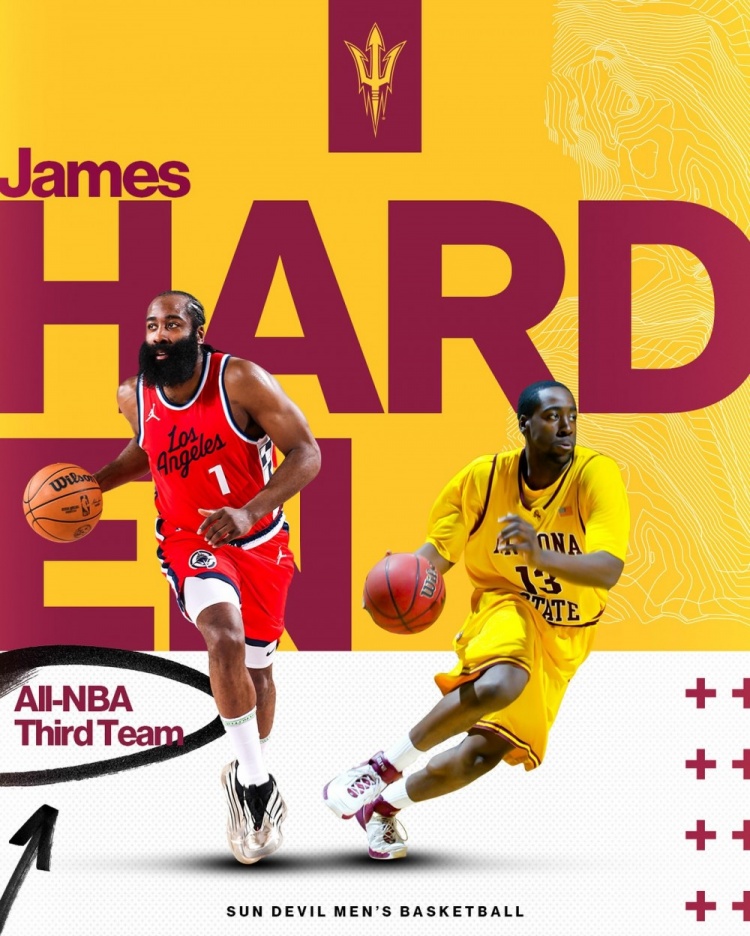 生涯8次入選最佳陣！哈登母校曬海報慶祝：傳奇再攀巔峰??