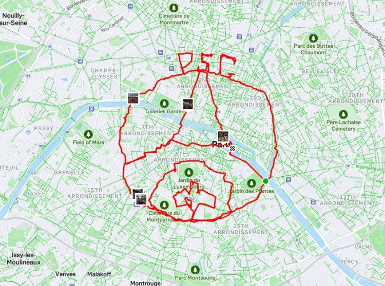 有創(chuàng  )意！兩位球迷在地圖上跑出巴黎隊徽軌跡