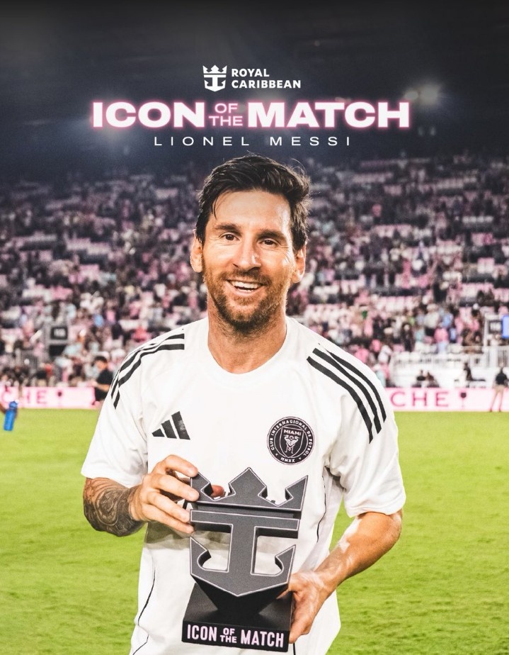 2射2傳獨造4球！官方：梅西當選邁阿密?chē)H5-1哥倫布機員全場(chǎng)最佳