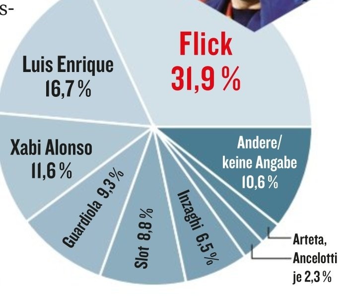 德甲球員選世界最佳教練，弗里克、恩里克、阿隆索分列前三