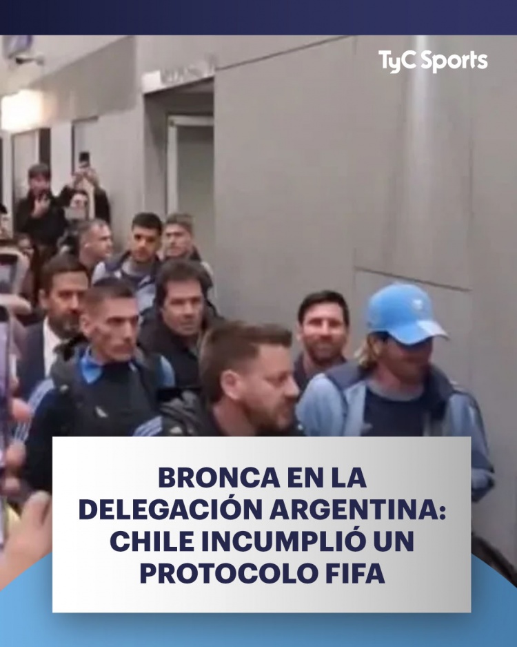 TYC：阿根廷足協(xié)指責智利違反國際足聯(lián)規定，未安排機場(chǎng)專(zhuān)用通道