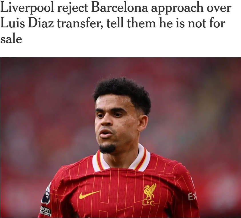 不賣(mài)！DO：利物浦拒絕巴薩對迪亞斯的轉會(huì )接觸，告知他是非賣(mài)品