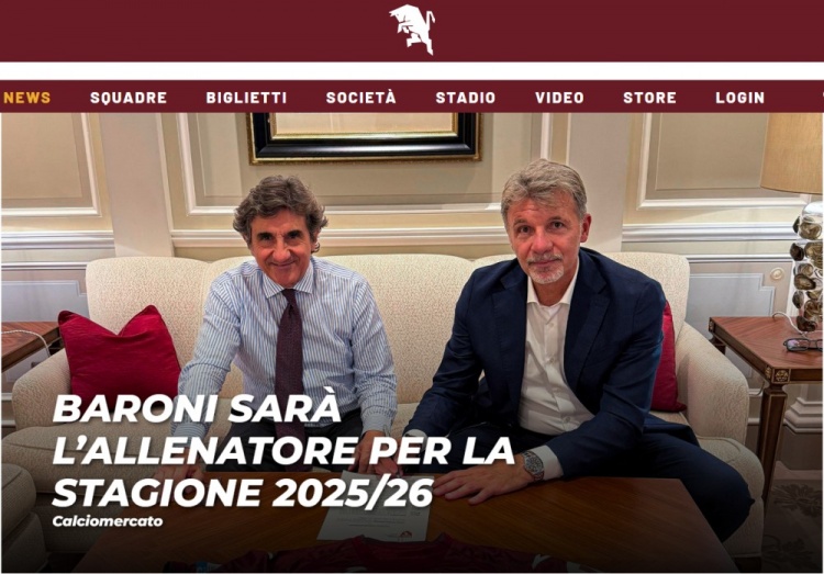 都靈官方：前拉齊奧主帥巴羅尼成為球隊新帥，簽約2年