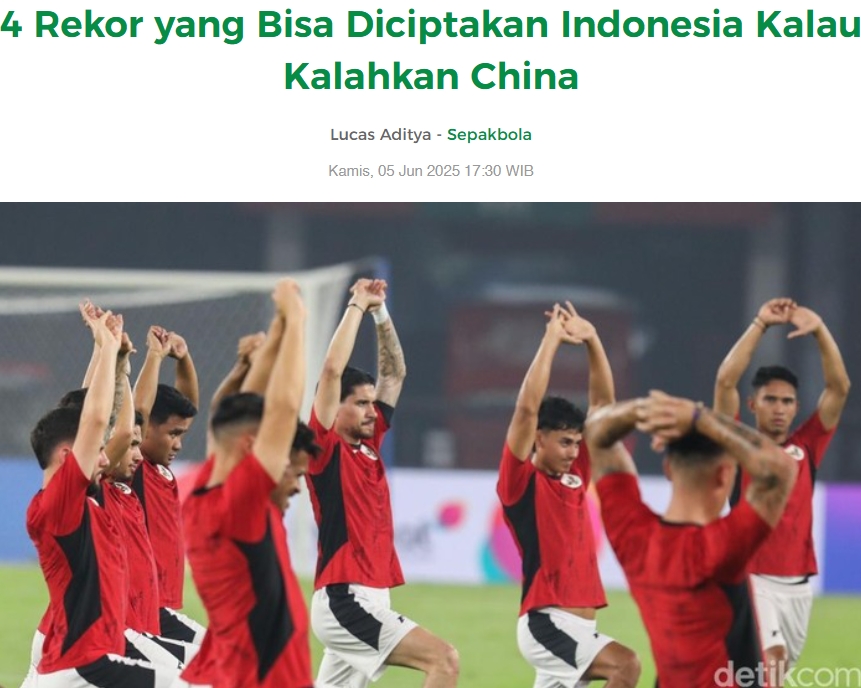 印尼媒：若擊敗中國，印尼有望成首個(gè)進(jìn)世預賽第四階段的東盟國家