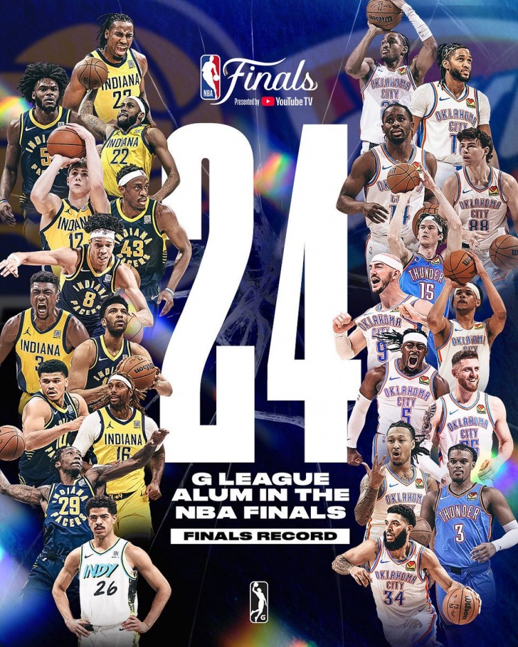 雷霆與步行者共24人曾在G聯(lián)盟打球創(chuàng  )紀錄 其中3人拿過(guò)G聯(lián)盟FMVP！