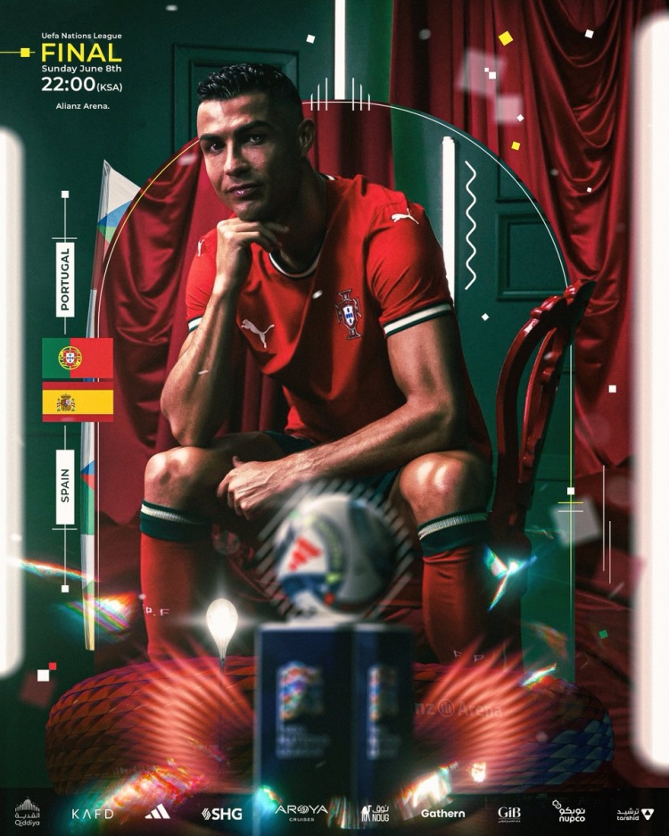 C羅將與葡萄牙參加歐國聯(lián)決賽，利雅得勝利社媒發(fā)文祝其好運??