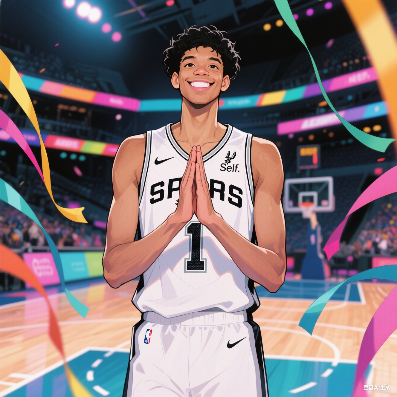 ??阿彌陀佛善哉善哉！文班亞馬以后的標志性慶祝姿勢有了！