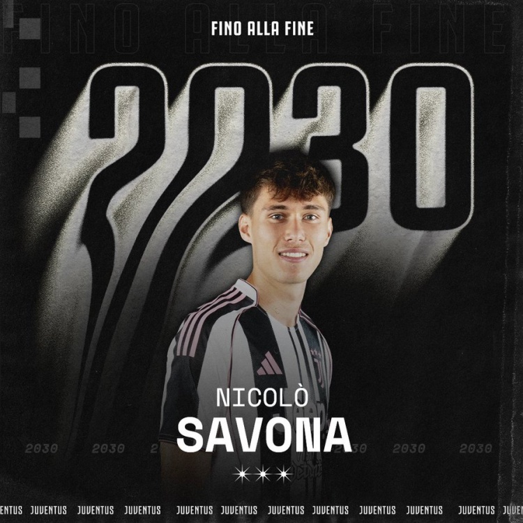 官方：尤文與22歲右后衛薩沃納續約，新合同到2030年