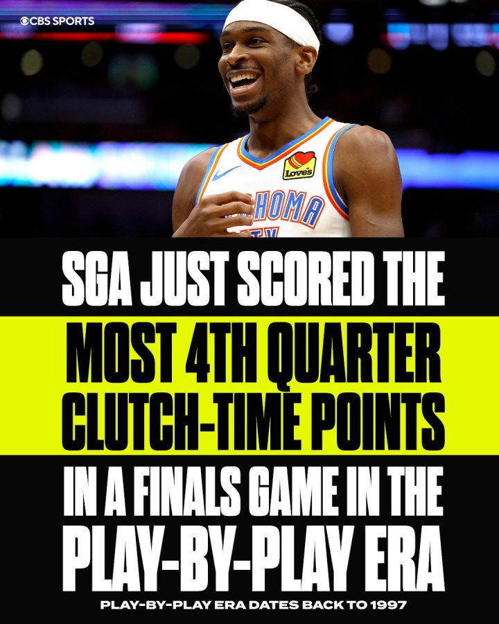 ??亞歷山大關(guān)鍵時(shí)刻砍了15分 pbp時(shí)代總決賽第一人