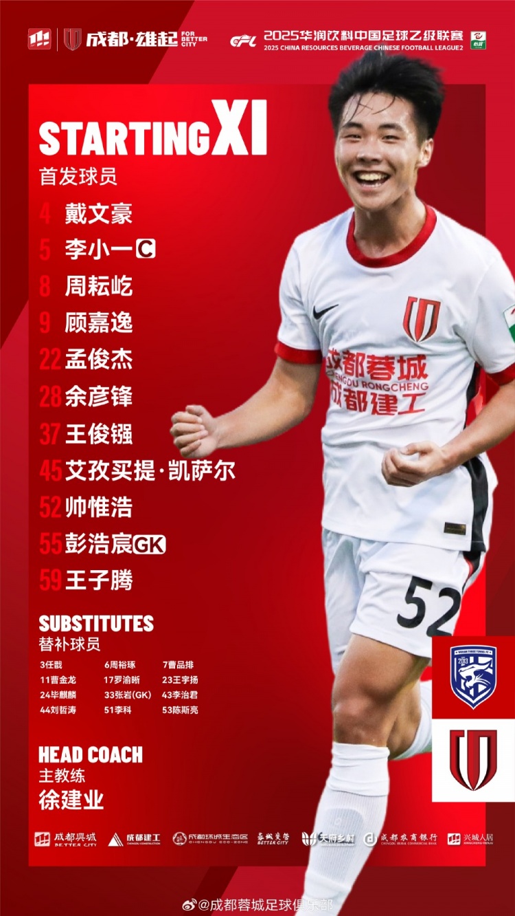 比賽首發(fā)名單出爐！蓉城青年軍，雄起！