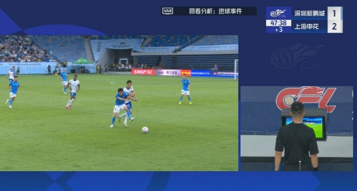進(jìn)球無(wú)效！路易斯半場(chǎng)結束前破門(mén)，但VAR判定高天意拉人犯規在先