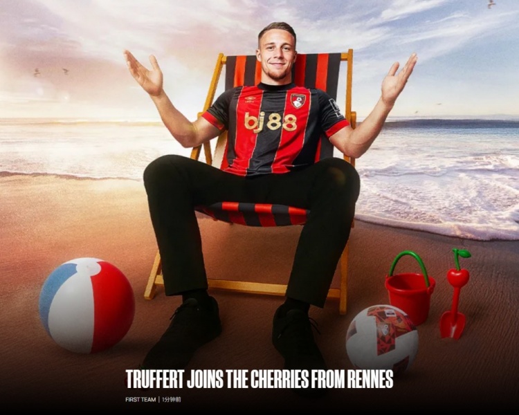 官方：伯恩茅斯簽下雷恩23歲左后衛特魯弗特，簽約5年