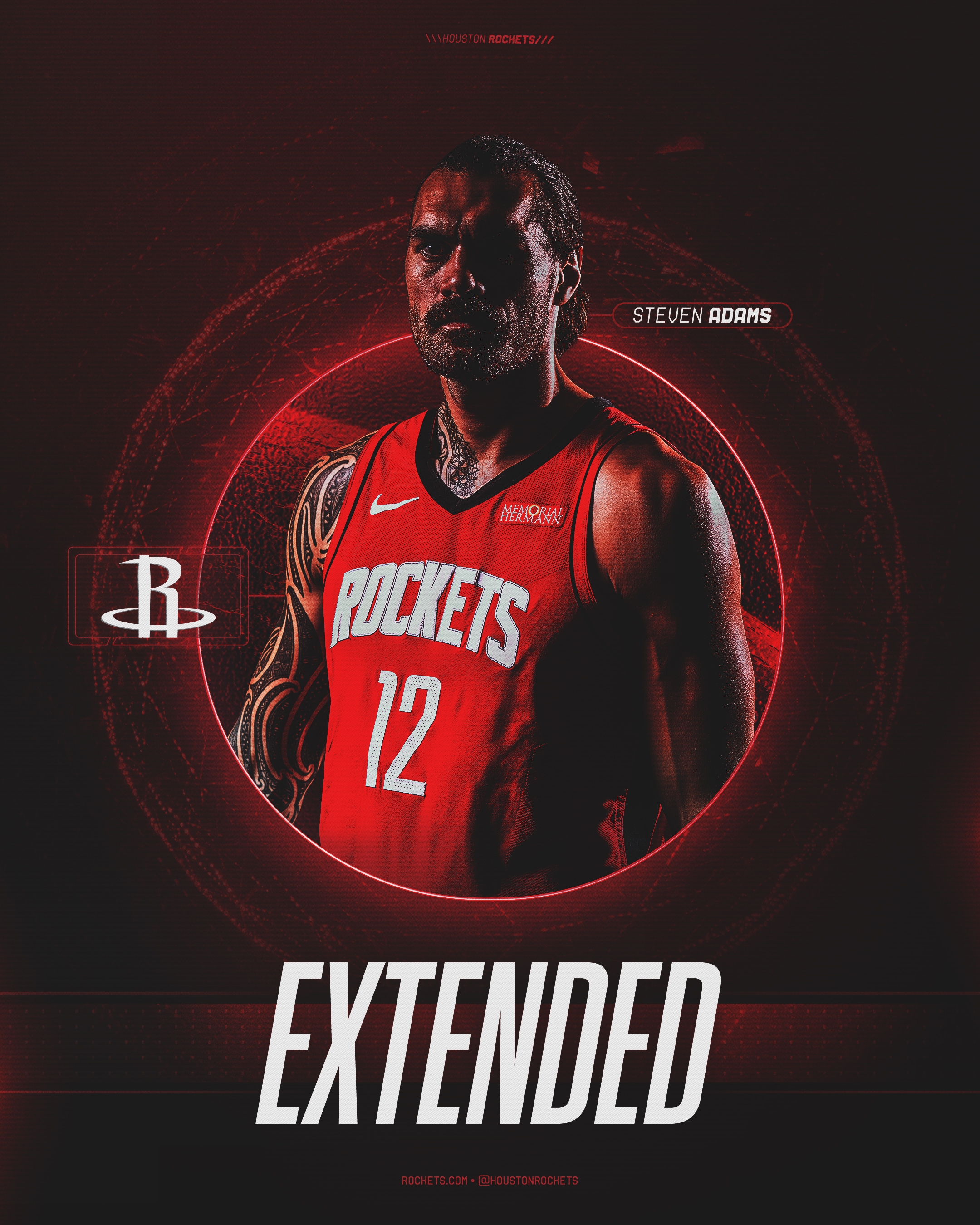 ??3年3900萬(wàn)美元！火箭官方：球隊正式續約中鋒亞當斯