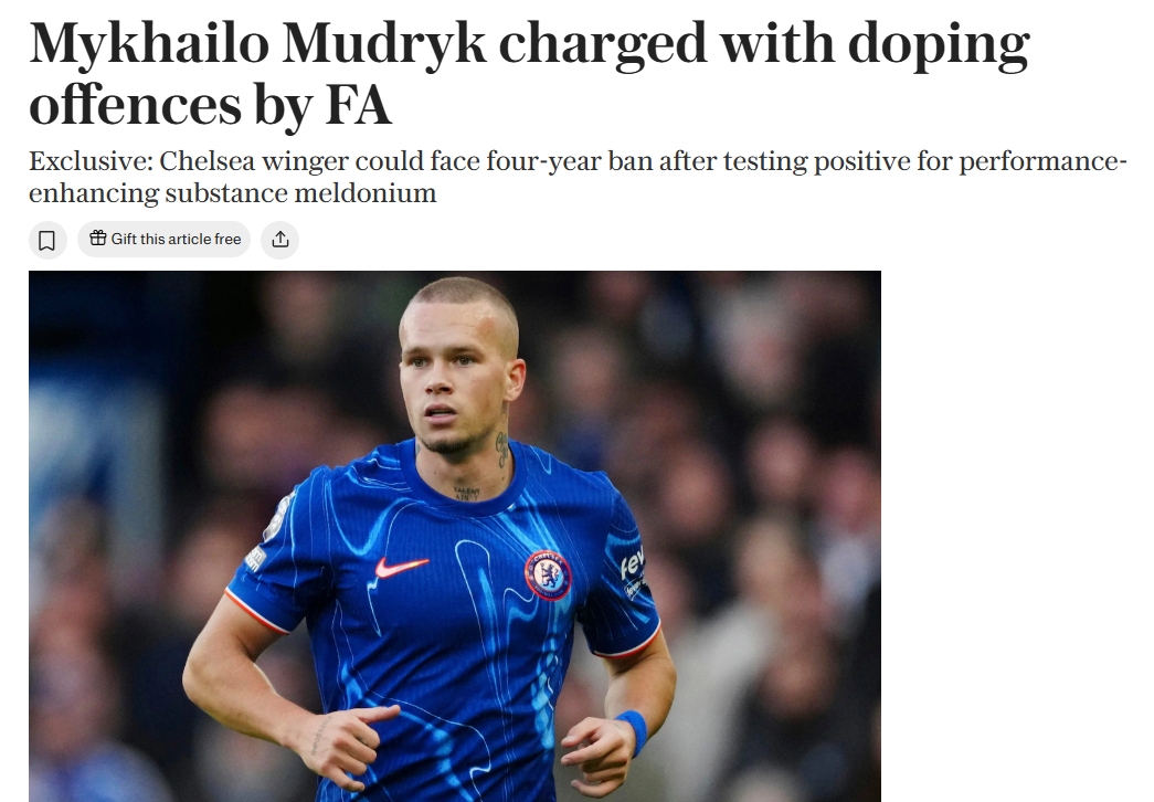 合同剩6年?24歲穆德里克或被禁賽4年，藍軍花7000萬(wàn)現身價(jià)1800萬(wàn)