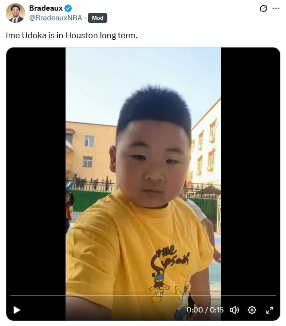 ??火箭隊記曬亞洲小男孩魔性舞蹈視頻 慶祝烏度卡長(cháng)留火箭