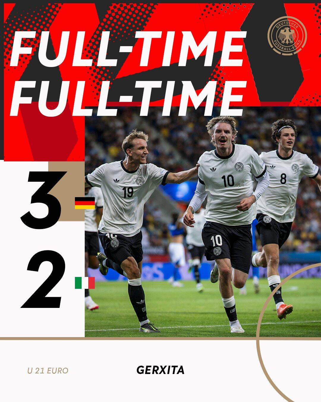 神劇情??U21歐青賽9人意大利世界波讀秒絕平 德國117分鐘絕殺！