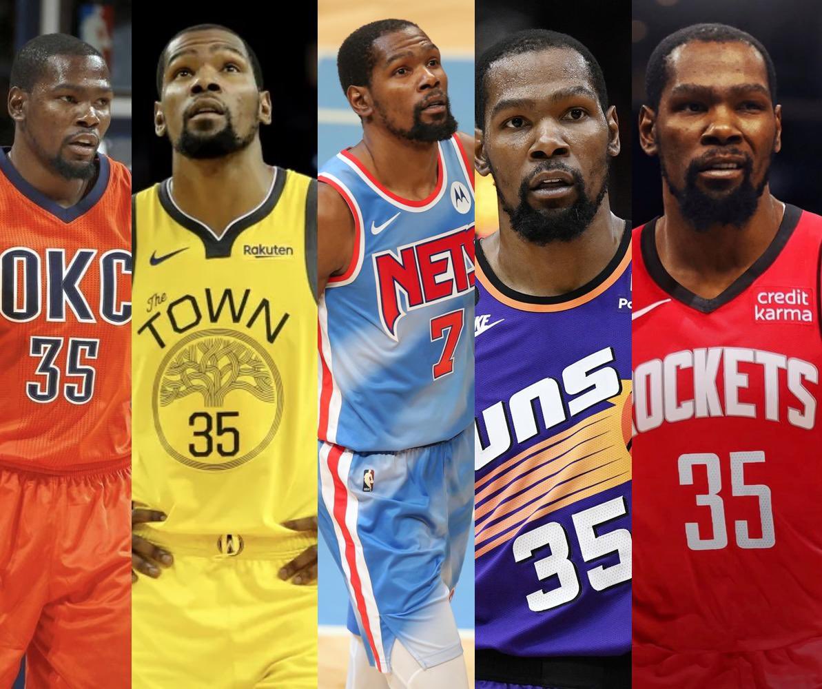 ??最強雇傭兵！杜蘭特十年五隊??快集滿(mǎn)彩虹球衣了