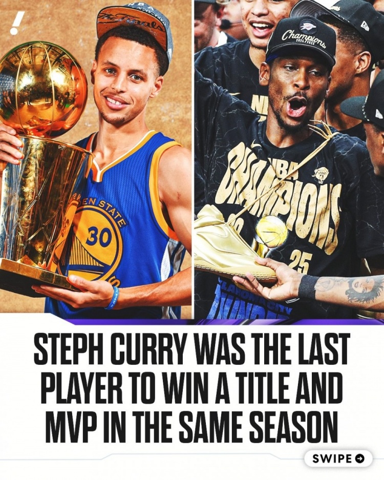 十年時(shí)光轉瞬即逝！上一個(gè)當賽季奪冠的常規賽MVP是2015年的庫里