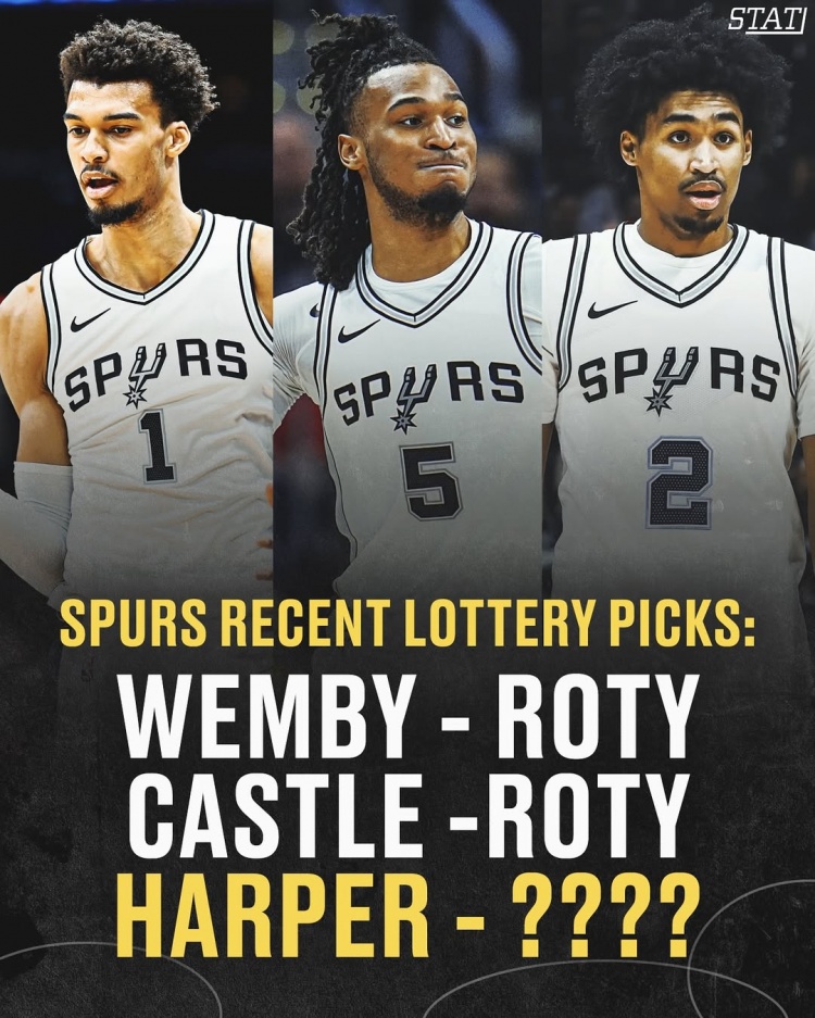 哈珀怎么說(shuō)??近兩個(gè)賽季最佳新秀均來(lái)自馬刺：文班&卡斯爾