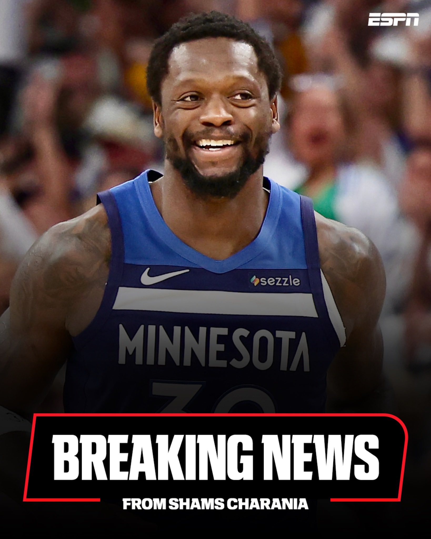 超值合同??Shams：蘭德?tīng)栍媱澟c森林狼簽訂一份3年1億的新合約