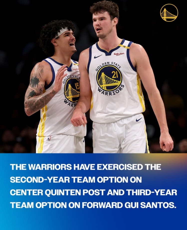 留隊！官方：勇士已經(jīng)執行波斯特和桑托斯新賽季的球隊選項