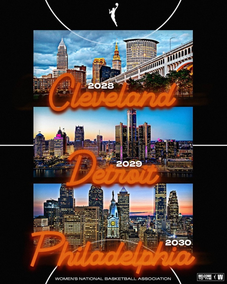 WNBA將擴軍至18隊 克利夫蘭、底特律和費城2028年開(kāi)始依次加入
