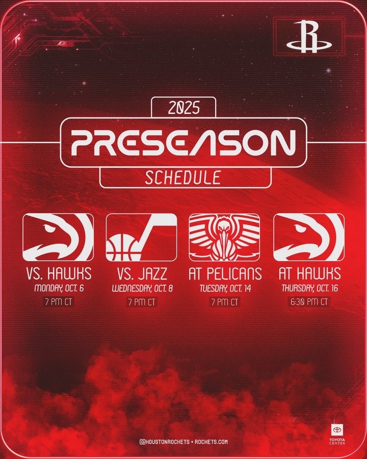 杜蘭特首秀??火箭公布季前賽賽程：首戰10月7日主場(chǎng)打老鷹