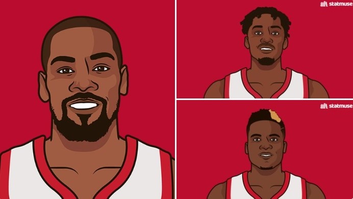 火箭新援上賽季數據：KD26.8分+53% DFS三分41% 卡佩拉8.9+8.5