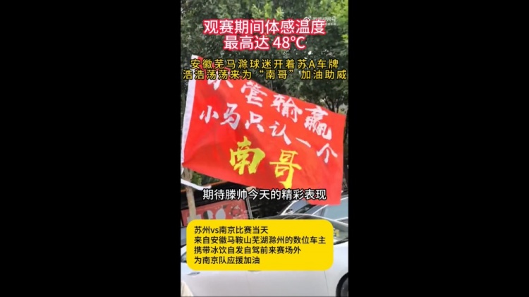 安徽球迷支持南京隊，網(wǎng)友：蕪馬滁三兄弟永遠跟著(zhù)南哥走