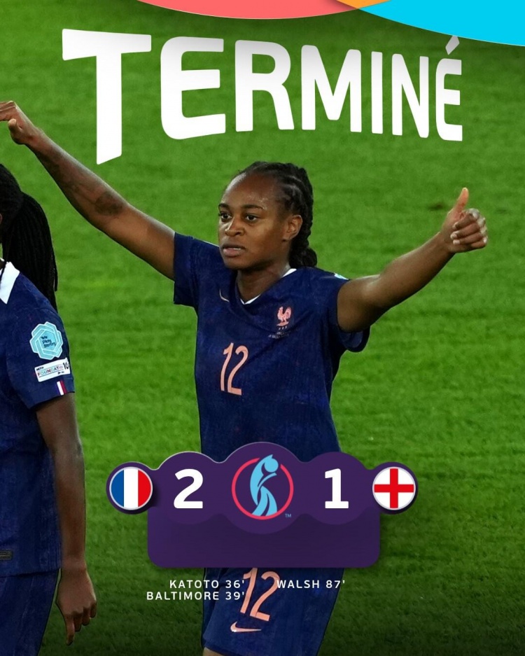 女足歐洲杯-法國女足2-1英格蘭女足暫居小組第二 卡托托破門(mén)