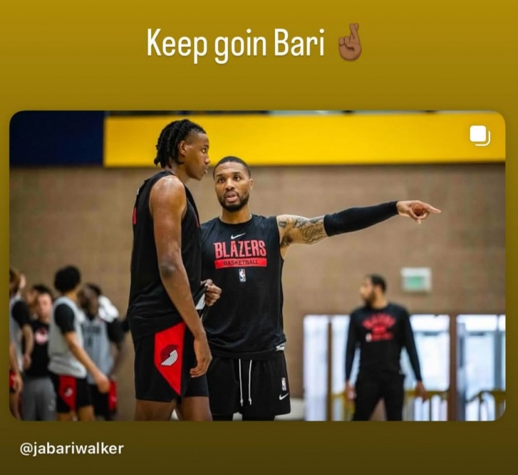 自由球員賈巴里-沃克加盟76人！利拉德曬圖鼓勵小兄弟：繼續加油