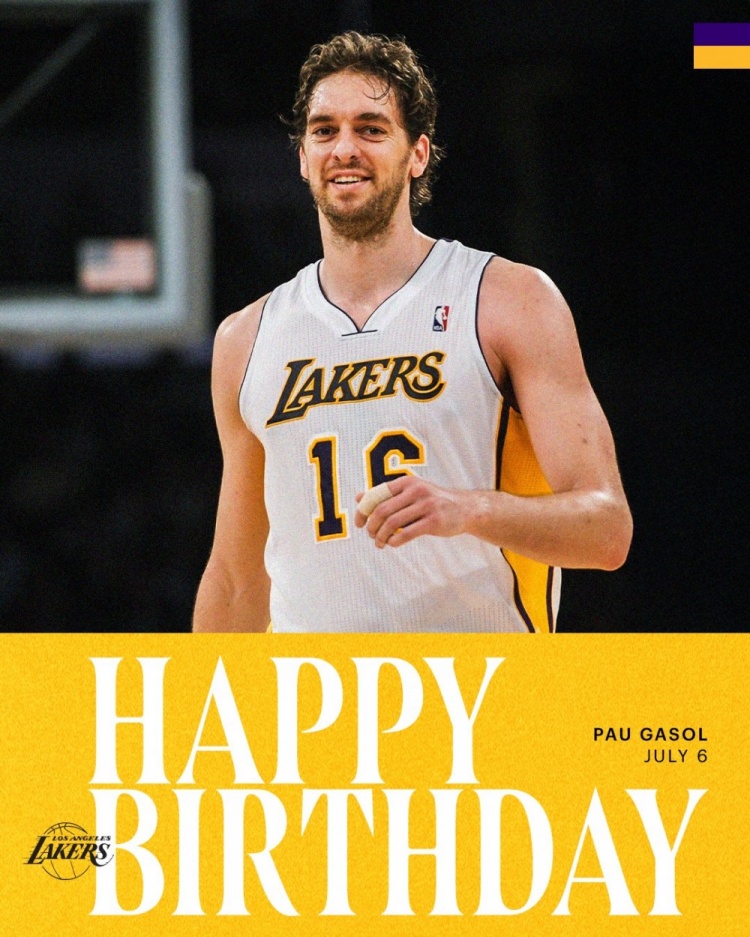 ??湖人官方祝福大加索爾45歲生日快樂(lè )：生日快樂(lè ) 保羅??