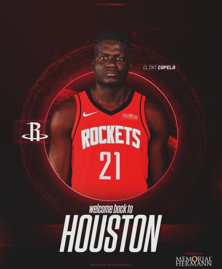 餅皇回家！火箭官方：歡迎重回休斯敦 克林特-卡佩拉??