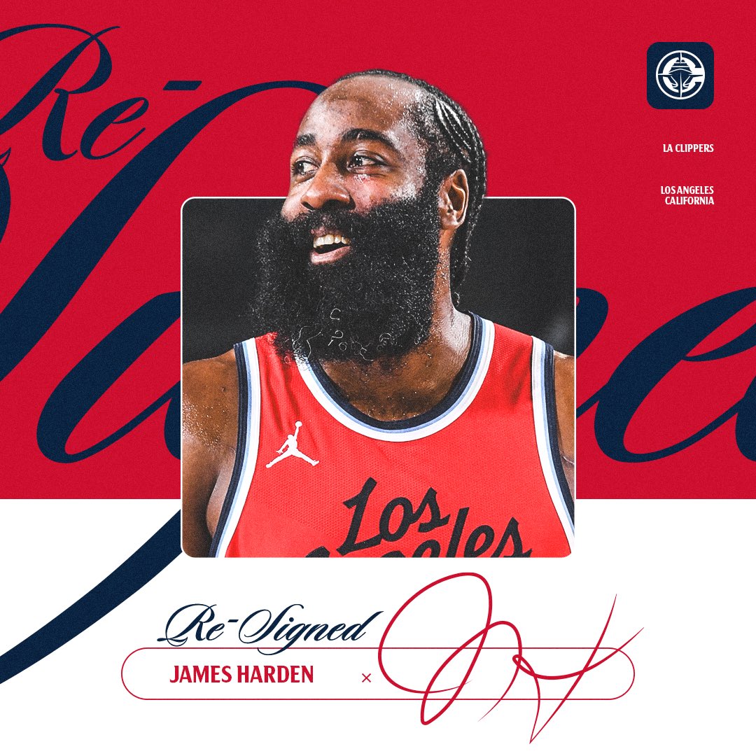 ??兩年8150萬(wàn)+第二年部分保障！官方：快船正式續約哈登！