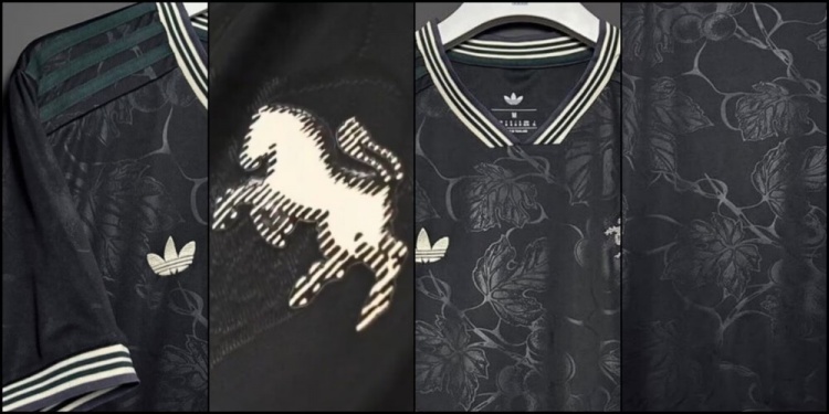 尤文新賽季第三球衣曝光：極光黑+葡萄藤葉花紋+斑馬隊徽