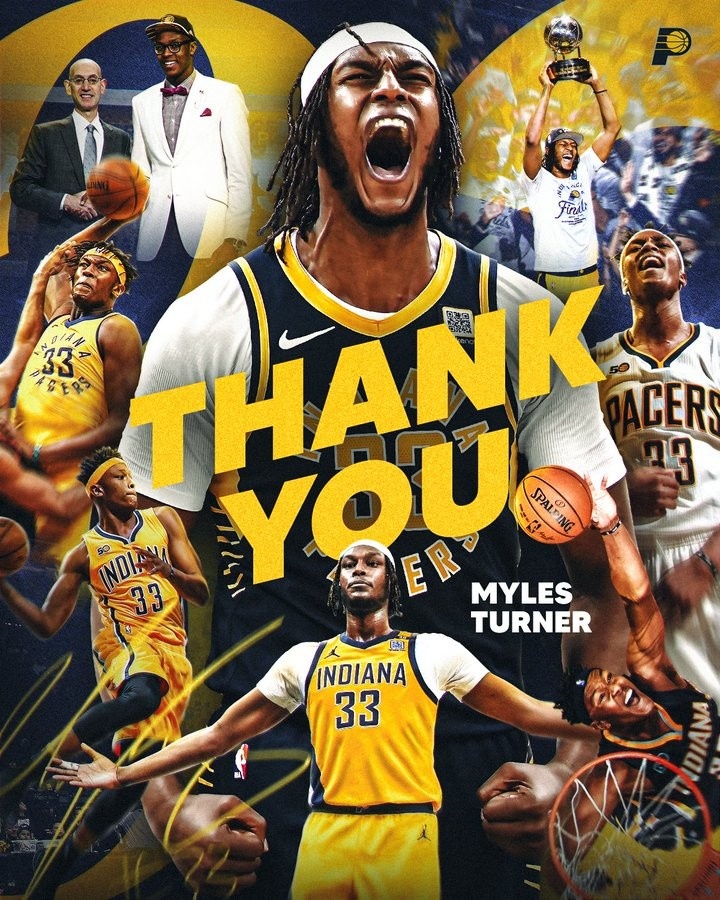 步行者官方告別特納：十年藍金生涯 感謝場(chǎng)上場(chǎng)下留下的所有回憶