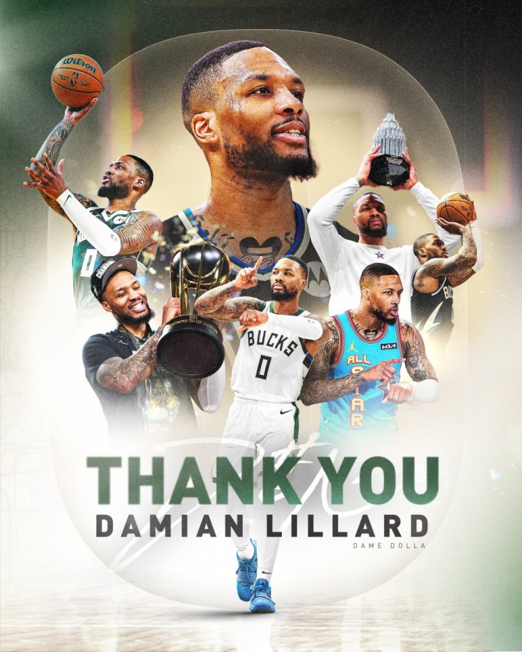 雄鹿致敬利拉德：感謝你為這座城市傾盡了所有！