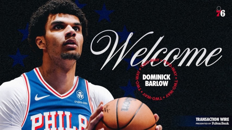 76人官方：球隊與前鋒多米尼克-巴洛簽下一份雙向合同