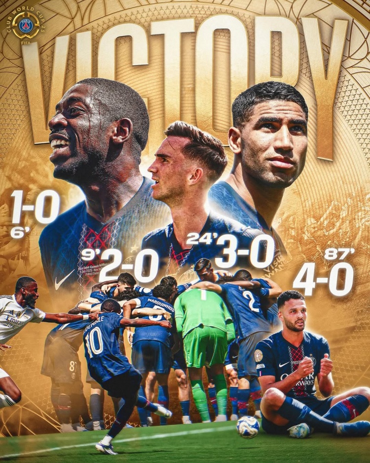 4比0擊沉銀河戰艦！巴黎社媒曬海報慶祝：多么偉大的勝利！