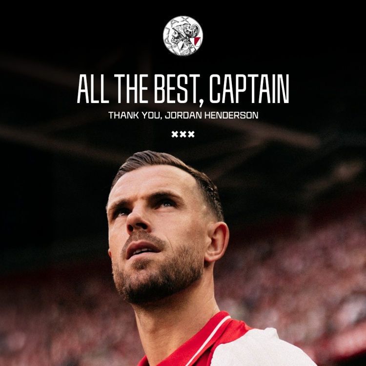 官方：35歲亨德森與阿賈克斯終止合同，自由身離隊