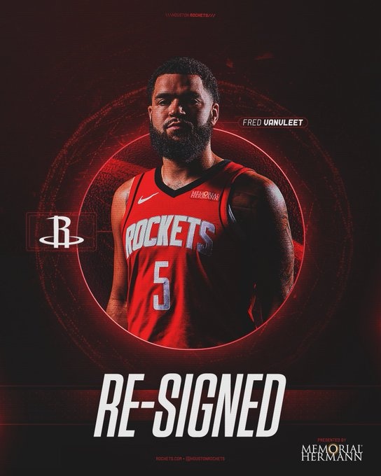 2年5000萬(wàn)！火箭官方：球隊與后衛范弗里特完成續約