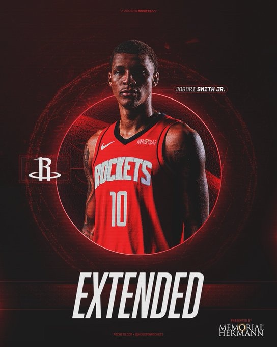 5年1.22億提前續約！火箭官方：球隊與小賈巴里-史密斯完成續約