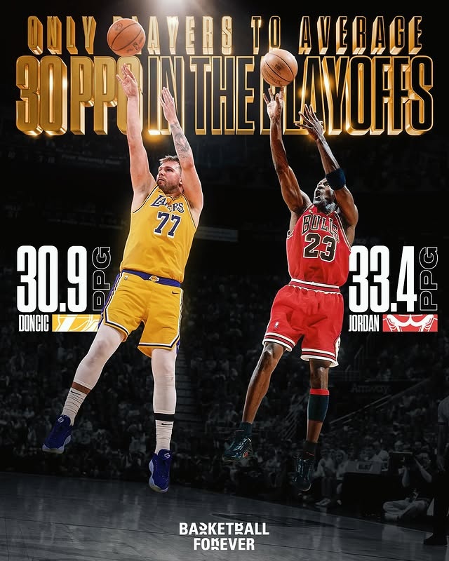 能維持到最后嗎？美媒曬圖：歷史僅東契奇/喬丹季后賽生涯場(chǎng)均30+