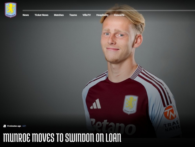 官方：維拉20歲后衛蒙羅租借英乙斯文登，他自切爾西加盟維拉