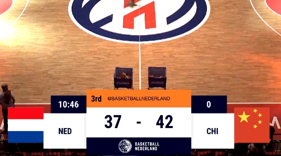 熱身賽-中國男籃半場(chǎng)42-37領(lǐng)先荷蘭男籃 余嘉豪7分8板&胡明軒8分