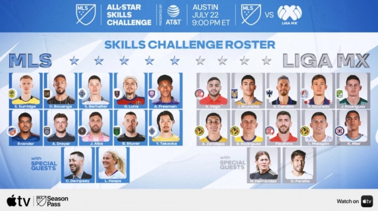 官方：鄧普西、阿爾巴參加美職聯(lián)全明星技巧挑戰賽，梅西不會(huì )參加