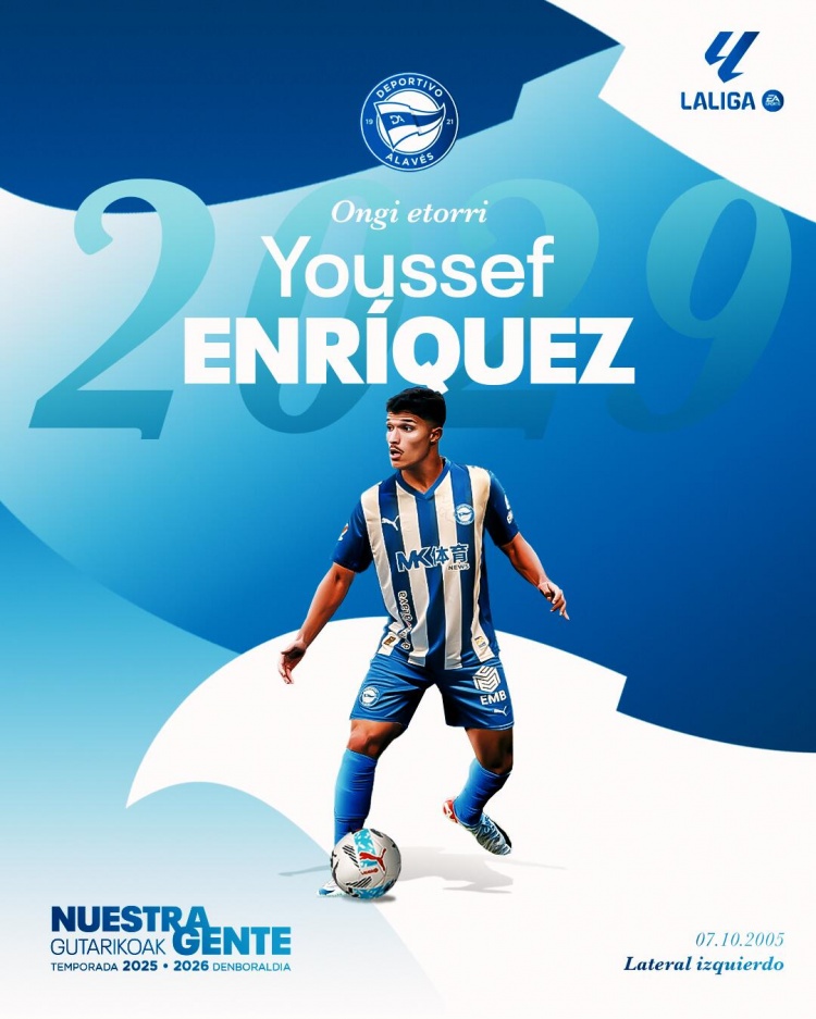 皇馬官方：青訓小將尤瑟夫轉會(huì )阿拉維斯，祝愿他新階段一切順利