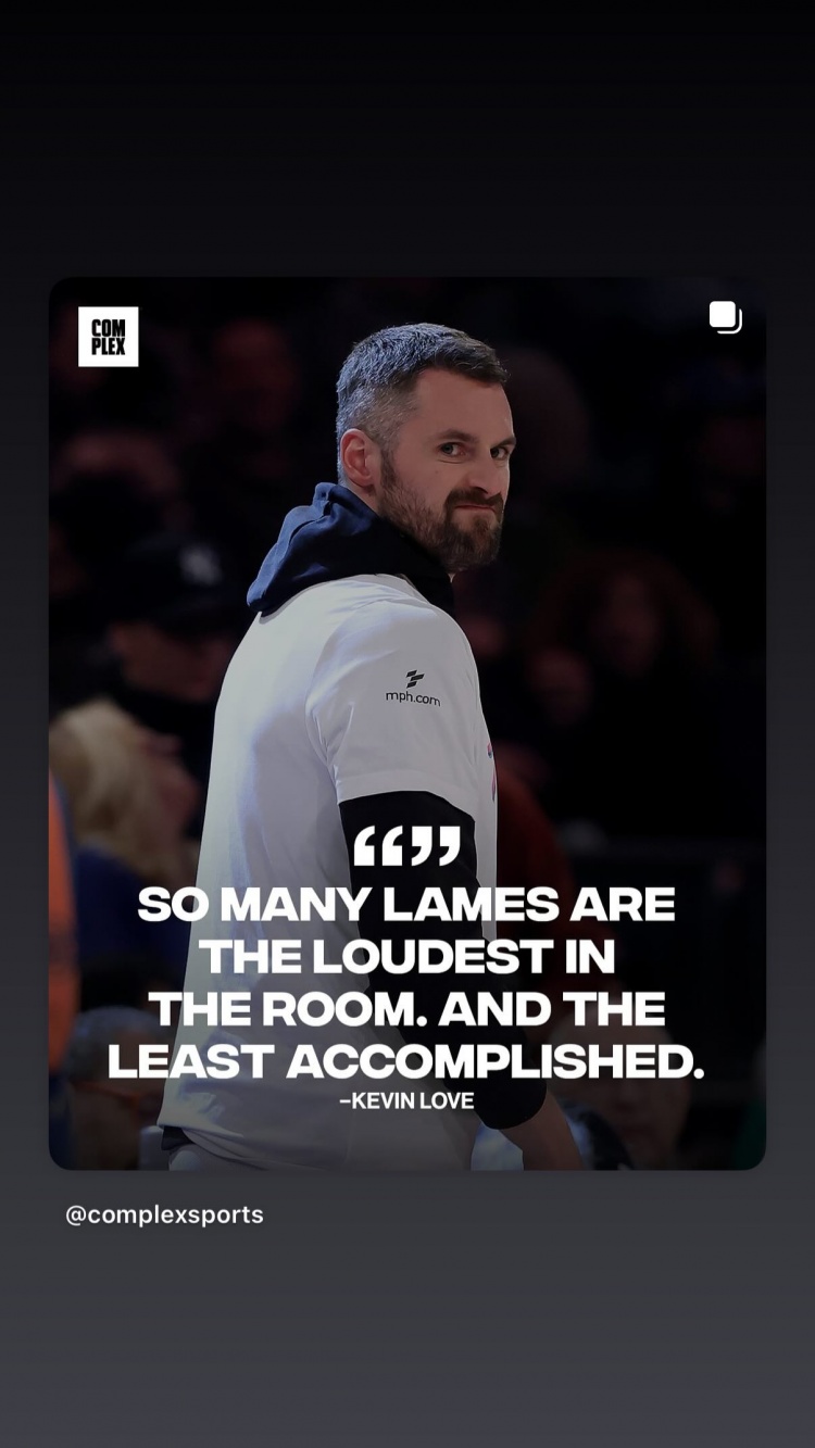 詹姆斯轉發(fā)樂(lè )福動(dòng)態(tài)：房間里最吵鬧的往往是最沒(méi)本事的廢物??