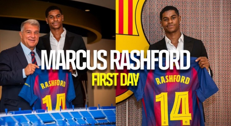 巴薩官方曬拉什福德加盟首日動(dòng)態(tài)：體檢簽約&印球衣，和球迷見(jiàn)面