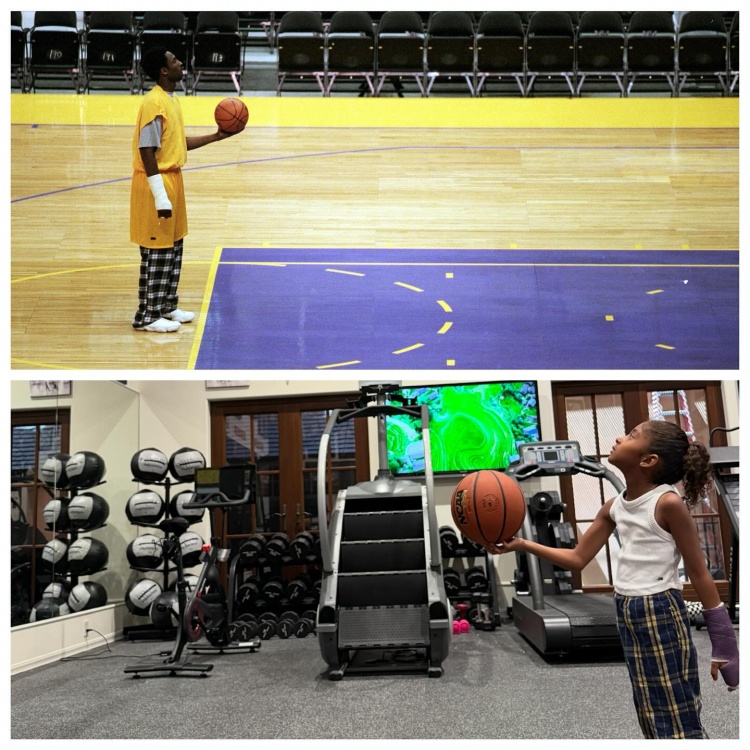 瓦妮莎曬女兒模仿科比經(jīng)典瞬間：有其父 必有其女